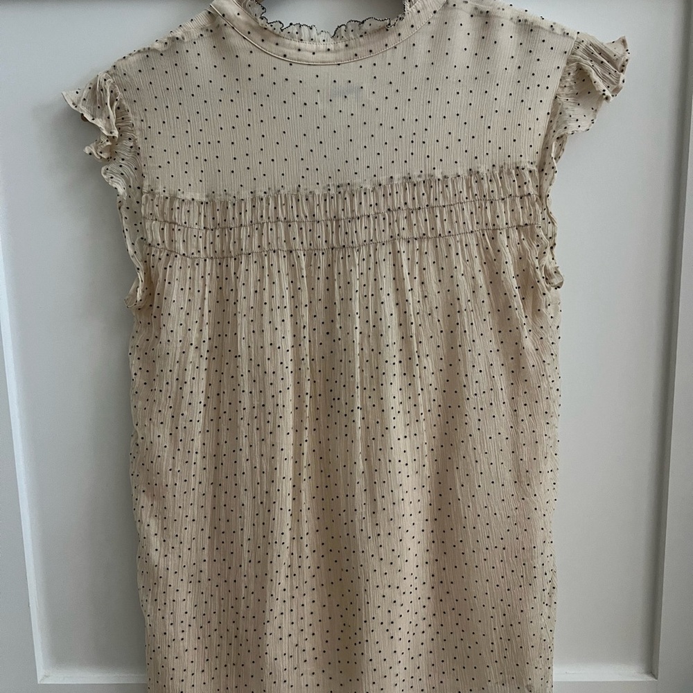 Sundance Cream Polka Dot Ruffle Blouse - Picture 2 of 5